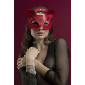 Маска кішечки Feral Feelings — Catwoman Mask, натуральна шкіра, червона - Інтернет-магазин спільних покупок ToGether