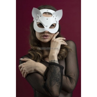 Маска кішечки Feral Feelings — Catwoman Mask, натуральна шкіра, біла - Інтернет-магазин спільних покупок ToGether