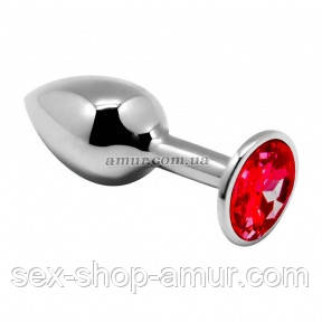 Металева анальна пробка з кристалом Alive Mini Metal Butt Plug Red M - Інтернет-магазин спільних покупок ToGether