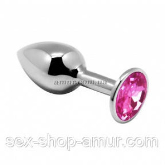 Металева анальна пробка з кристалом Alive Mini Metal Butt Plug Pink M - Інтернет-магазин спільних покупок ToGether