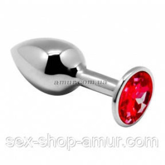 Металева анальна пробка з кристалом Alive Mini Metal Butt Plug Red L - Інтернет-магазин спільних покупок ToGether