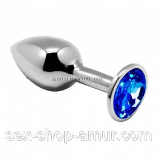 Металева анальна пробка з кристалом Alive Mini Metal Butt Plug Blue L - Інтернет-магазин спільних покупок ToGether