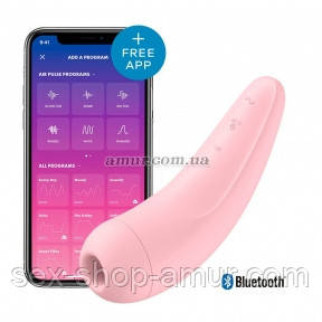 Вакуумний кліторальний стимулятор Satisfyer Curvy 2 Pink з керуванням через інтернет - Інтернет-магазин спільних покупок ToGether