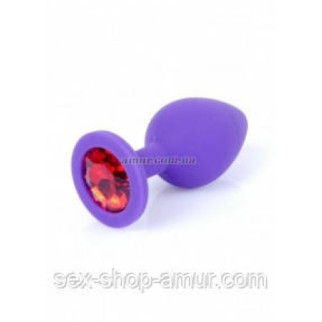 Анальний корок Jewellery Purple Silikon з червоним кристалом - Інтернет-магазин спільних покупок ToGether
