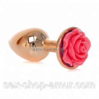 Анальний корок Jewellery Gold з рожевою трояндою - Інтернет-магазин спільних покупок ToGether