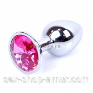 Анальна пробка Jewellery Silver з яскраво-рожевим кристалом - Інтернет-магазин спільних покупок ToGether