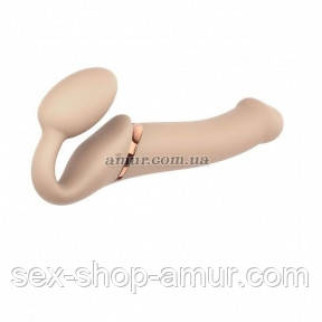Безремний страпон із вібрацією Strap-On-Me Vibrating Flesh L, діаметр 3,7 см, пульт ДК - Інтернет-магазин спільних покупок ToGether
