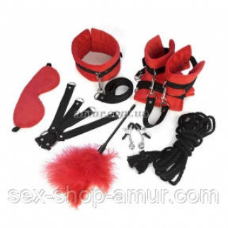 Набір БДСМ Art of Sex — Soft Touch BDSM Set, 9 предметів, червоний - Інтернет-магазин спільних покупок ToGether