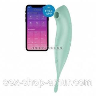 Смарт-вібратор для клітора з вакуумною стимуляцією Satisfyer Twirling Pro Mint - Інтернет-магазин спільних покупок ToGether