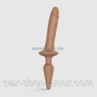 Анальна пробка з дилдо 2в1 Strap-On-Me Switch Plug-in Realistic Dildo Caramel S - Інтернет-магазин спільних покупок ToGether