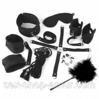 Набір БДСМ Art of Sex — Soft Touch BDSM Set, 9 предметів, чорний - Інтернет-магазин спільних покупок ToGether