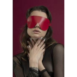 Маска на очі Feral Feelings — Blindfold Mask, натуральна шкіра, червона - Інтернет-магазин спільних покупок ToGether
