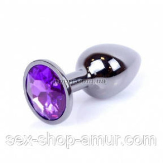 Анальний корок Jewellery Dark Silver з фіолетовим кристалом - Інтернет-магазин спільних покупок ToGether