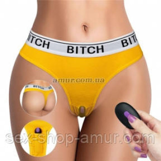 Трусики з вібропулею Bitch Vibrating Panties з пультом ДК, на пояс 60-69 см - Інтернет-магазин спільних покупок ToGether