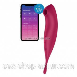 Смарт-вібратор для клітора з вакуумною стимуляцією Satisfyer Twirling Pro, бордовий - Інтернет-магазин спільних покупок ToGether