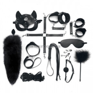 Набір Art of Sex — Maxi BDSM Set Leather, 13 предметів, натуральна шкіра, чорний - Інтернет-магазин спільних покупок ToGether