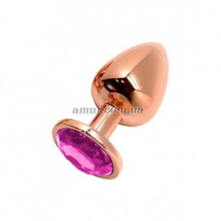 Анальна пробка Wooomy Traalo Metal Plug Size M, з фіолетовим каменем - Інтернет-магазин спільних покупок ToGether