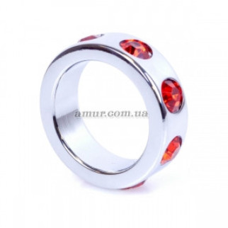 Металеве ерекційне кільце Red Diamonds, з червоними стразами - Інтернет-магазин спільних покупок ToGether