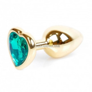 Анальний корок Jewellery Gold Heart із зеленим кристалом у формі серця - Інтернет-магазин спільних покупок ToGether