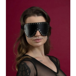 Маска на очі із заклепками Feral Feelings — Blindfold Mask, натуральна шкіра, чорна - Інтернет-магазин спільних покупок ToGether