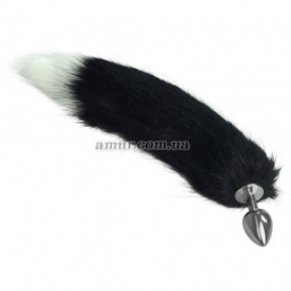 Анальний корок із хвостом Tail-Large, чорний білий - Інтернет-магазин спільних покупок ToGether