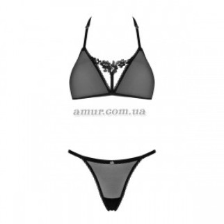 Напівпрозорий комплект Obsessive Celia Noir 2-pcs set, бюстгальтер, стринги XL2XL - Інтернет-магазин спільних покупок ToGether