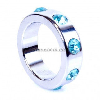 Ерекційне кільце Ring-Metal with Light Blue Diamonds Medium - Інтернет-магазин спільних покупок ToGether