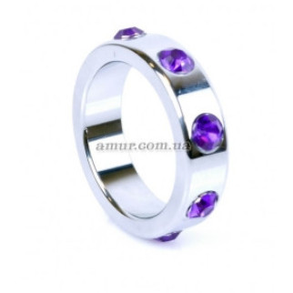 Ерекційне кільце Metal Cock Ring with Purple Diamonds - Інтернет-магазин спільних покупок ToGether