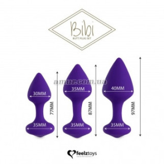 Набір силіконових анальних пробок FeelzToys — Bibi, фіолетові - Інтернет-магазин спільних покупок ToGether