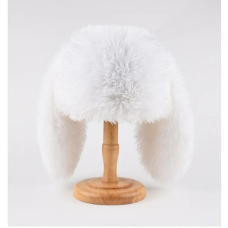 Пухнаста шапка з вушками кролика Білий One Size 54-57р (1278) - Інтернет-магазин спільних покупок ToGether