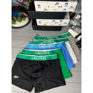 Набір чоловічих трусів Lacoste Light Чорний, Сірий, Білий, Блакитний, Зелений - Інтернет-магазин спільних покупок ToGether