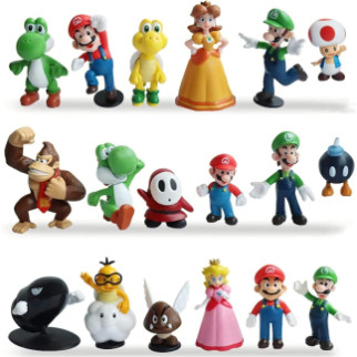 Супер Маріо набір фігурок Super Mario Bros Luigi Yoshi Toad Donkey Луїджі Йоші Жаба Ослик 18 шт герої гри ПВХ - Інтернет-магазин спільних покупок ToGether