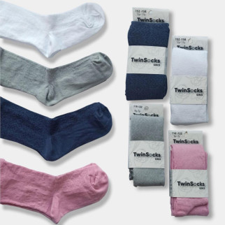 Колготки для дівчинки бавовняні ажурні з візерунком білі, сірі, сині, рожеві від 62 до 158 Twinsocks Сірий - Інтернет-магазин спільних покупок ToGether
