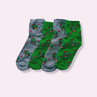 Шкарпетки для дівчинки з принтом "Кактус" ТМ Twinsocks - Інтернет-магазин спільних покупок ToGether