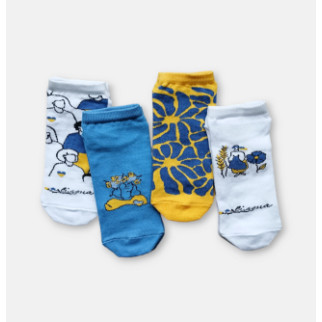 Шкарпетки жіночі патріотичні від TM TwinSocks "Вільна" р.36-39 блакитний, жовтий, чорний, білий - Інтернет-магазин спільних покупок ToGether