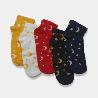 Укорочені жіночі шкарпетки з принтом зоряна ніч Twinsocks р.23-25(38-40) чорний, синій, червоний,жовтий - Інтернет-магазин спільних покупок ToGether