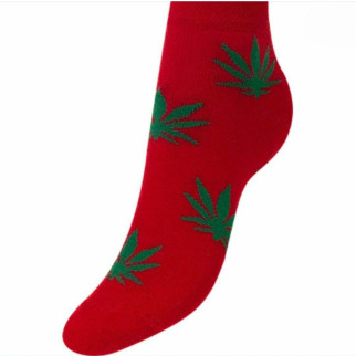 Шкарпетки короткі жіночі з принтом конопель Twinsocks 25, червоний - Інтернет-магазин спільних покупок ToGether