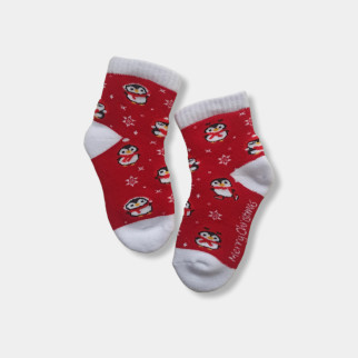 Махрові шкарпетки дитячі новорічні червоні Пінгвін р. 22-24 - Інтернет-магазин спільних покупок ToGether
