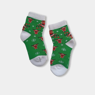 Махрові шкарпетки дитячі новорічні зелений Олень| теплі шкарпетки новорічні - Інтернет-магазин спільних покупок ToGether