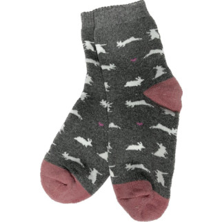 Шкарпетки махрові жіночі /  теплі шкарпетки новорічні для жінок Темно-сірий Зайчик - Інтернет-магазин спільних покупок ToGether