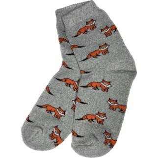 Шкарпетки махрові жіночі / теплі шкарпетки новорічні для жінок Сірий + лисичка - Інтернет-магазин спільних покупок ToGether