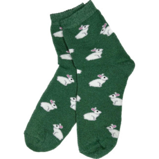 Шкарпетки махрові жіночі /  теплі шкарпетки новорічні для жінок Зелений Зайчик - Інтернет-магазин спільних покупок ToGether