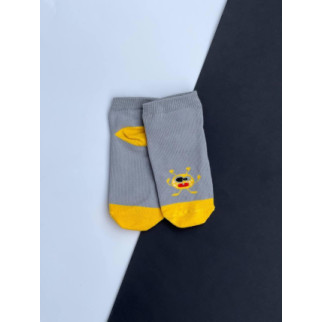 Шкарпетки дитячі на дівчинку короткі на літо монстрик  ⁇  Прикольні дитячі шкарпетки літні Сірий + жовтий, 14-16 - Інтернет-магазин спільних покупок ToGether