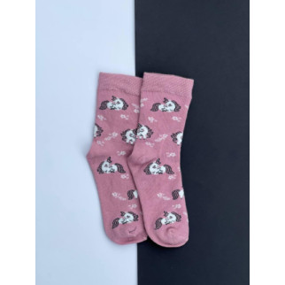 Дитячі високі шкарпетки для дівчинки з єдинорогом  ⁇  Шкарпетки з принтом для дівчинки Рожевий, 14-16 - Інтернет-магазин спільних покупок ToGether