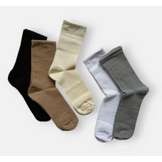 Високі жіночі шкарпетки в рубчик на кожен день: сірі, чорні, бежеві та крем р.36-39 - Інтернет-магазин спільних покупок ToGether