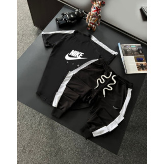 Комплект футболка та штани Nike колір: чорний з білими лампасами  - Інтернет-магазин спільних покупок ToGether