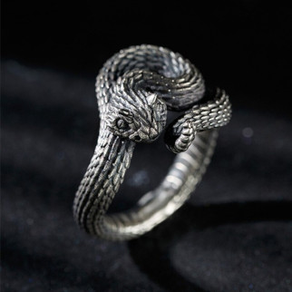 Модна каблучка у формі змії - смерть і відродження перстень Гримуча Змія розмір регульований - Інтернет-магазин спільних покупок ToGether