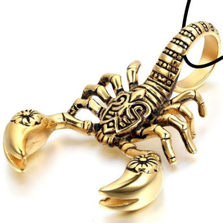 Кулон на шкіряному шнурку Золотий Скорпіон кулон у вигляді скорпіона єгипетського - Інтернет-магазин спільних покупок ToGether