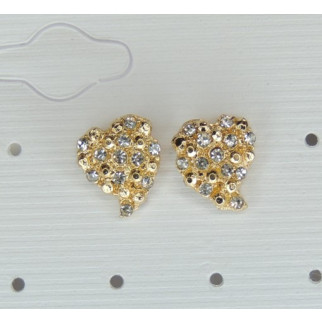 Сережки Liresmina Jewelry сережки-гвоздики (пусети) Кришталеве сердечко золотистий - Інтернет-магазин спільних покупок ToGether
