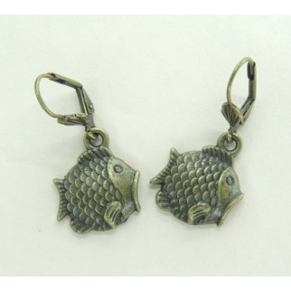 Сережки Liresmina Jewelry сережки гачок Рибулька 3.7 см бронза - Інтернет-магазин спільних покупок ToGether